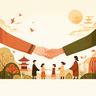 地域社会貢献を示すイラスト